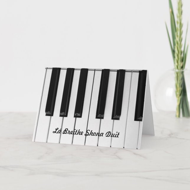Piano-kort för iriska tack kort (Framsida)