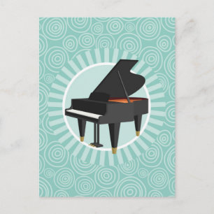 Piano Kul Turkos Virvel Musik Vykort