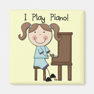 Piano - kvinnliga Tshirts och gåvor Magnet