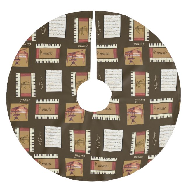 Piano & Lakan Music träd skirt Julgransmatta Borstad Polyester (Framsidan)