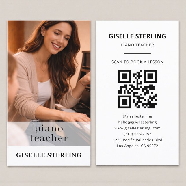 Piano lärare QR-kod Foto Visitkort (Skapare uppladdad)