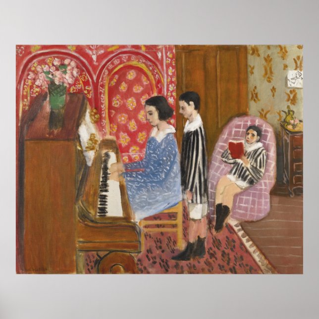 Piano Lesson av Matisse Poster (Framsidan)