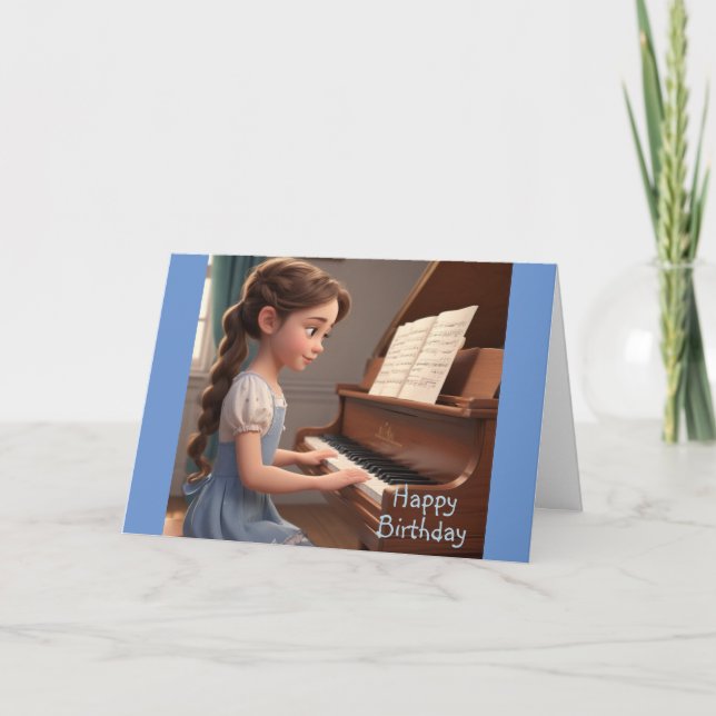 Piano Lesson Birthday Card Kort (Framsida)