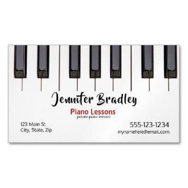 Piano Lesson Business Magnetiska Visitkort