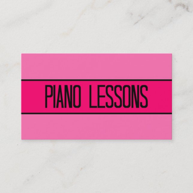 Piano Lessons Baby och Shock rosa Affärskort Visitkort (Framsida)