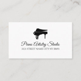 Piano Lessons Instructor Music Studio Business Ca Visitkort