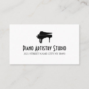 Piano Lessons Instructor Music Studio Business Ca Visitkort