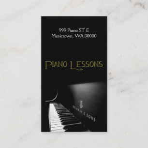 Piano Lessons, Instruktör, Musik, Affärskort Visitkort