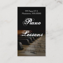 Piano Lessons, Instruktör, Musik, Affärskort Visitkort