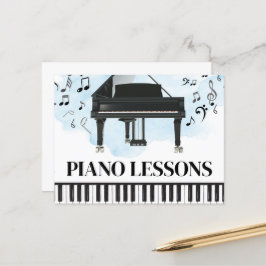 Piano Lessons Music Flyer-vykort Vykort