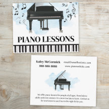 Piano Lessons Music Flyer-vykort