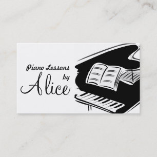 Piano Lessons, Music Instructor Affärskort Visitkort