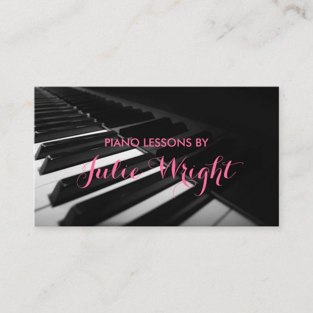 Piano Lessons, Music Instructor Affärskort Visitkort (Framsida)