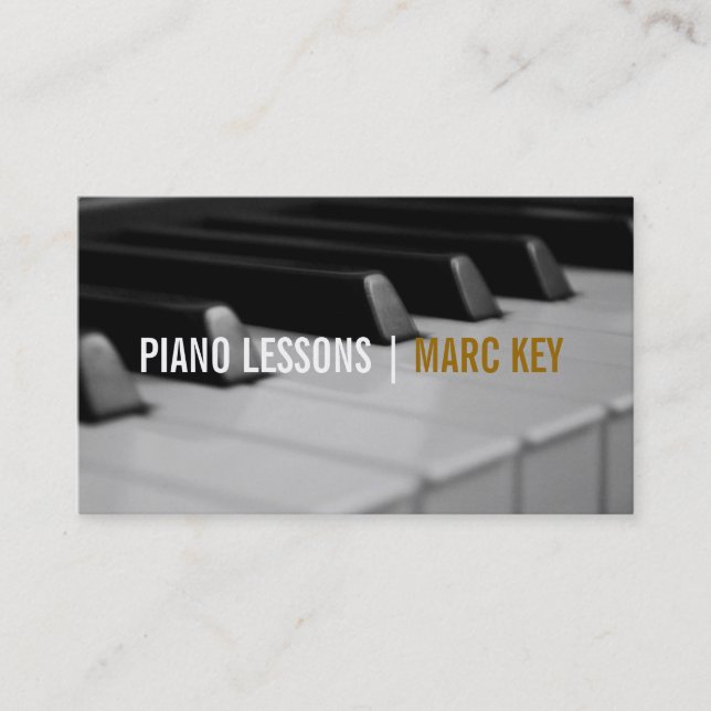 Piano Lessons, Music Instructor Visitkort (Framsida)