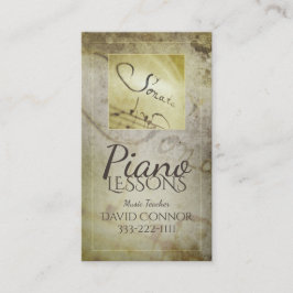 Piano Lessons Music Teacher Classic Old Stil Visitkort