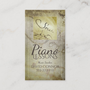 Piano Lessons Music Teacher Classic Old Stil Visitkort