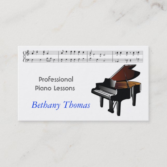 Piano Lessons Piano Sales Visitkort (Framsida)