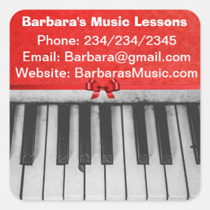 Piano Lessons Promotional Stickers Fyrkantigt Klistermärke