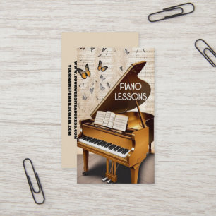 Piano Lessons with Butterflies Visitkort
