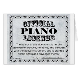 Piano License Hälsningskort