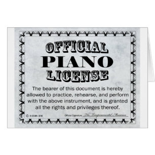 Piano License Hälsningskort