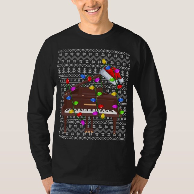 Piano Lighting Julafton Sweater Ugly Piano-jul T Shirt (Framsida)
