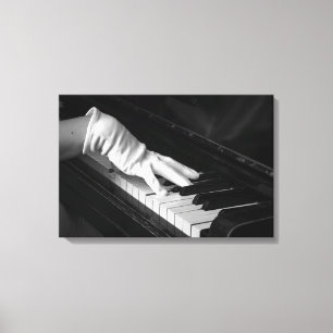 Piano Makrocloseup, Uppspelning i handskar Canvastryck