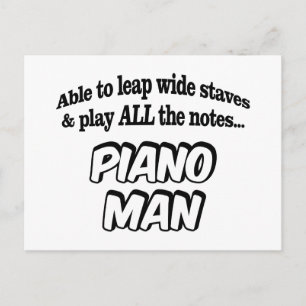 Piano Man - Musiksuperhjälte Vykort