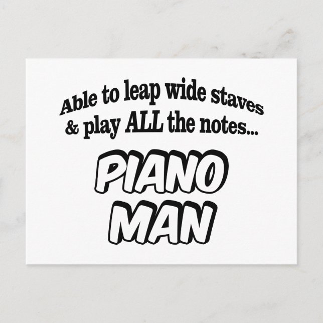 Piano Man - Musiksuperhjälte Vykort (Framsida)