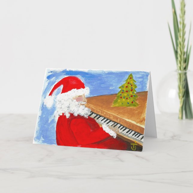 Piano Man (Santa) Helgkort (Framsida)