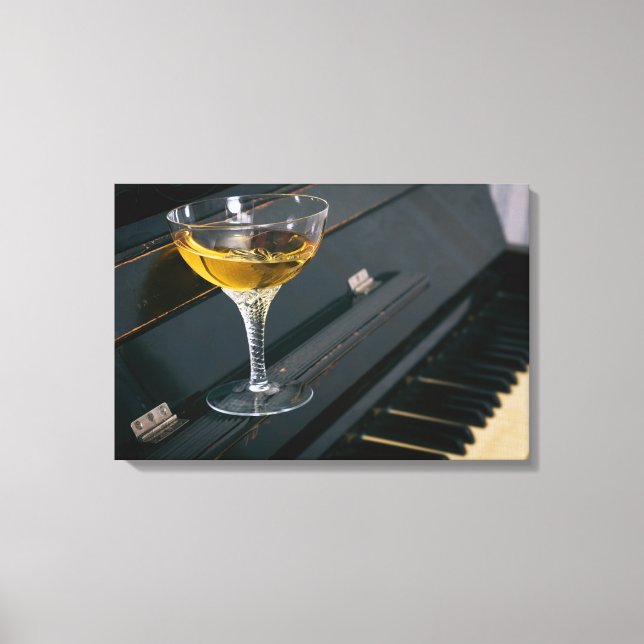 Piano med drink canvastryck (Framsida)