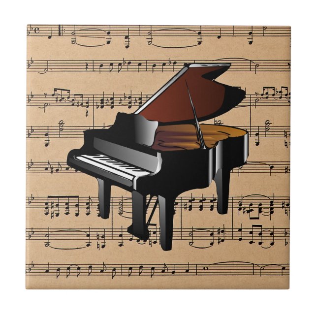Piano ~ med Lakan Music Background Kakelplatta (Framsidan)
