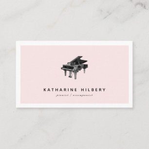 Piano-minimalistiskt  Rosa och svart Affärskort Visitkort