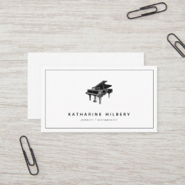 Piano Modern Minimalist White Affärskort Visitkort