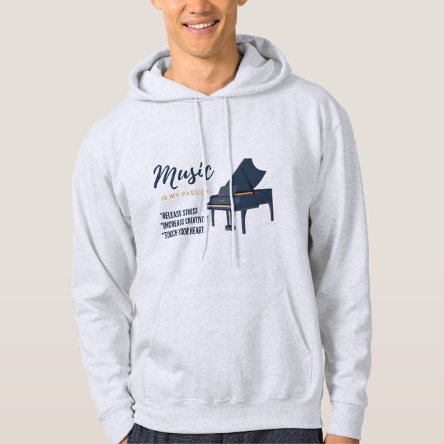 Piano Music älskare , musik ,instrument Hoodie (Framsida)