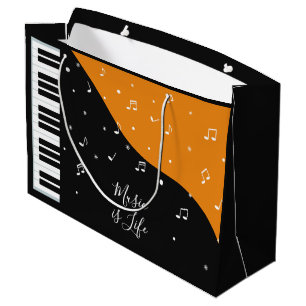 Piano Music anpassningsbar text stor presentväska
