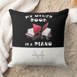 Piano Music Bok Teckning Personlig Monogram 🎶 Kudde