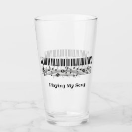 Piano Music Design Drinking Glass Glaskopp