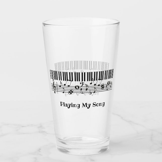 Piano Music Design Drinking Glass Glaskopp (Framsida)