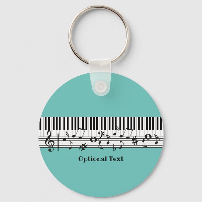 Piano Music Design Keychain Nyckelring (Framsida)