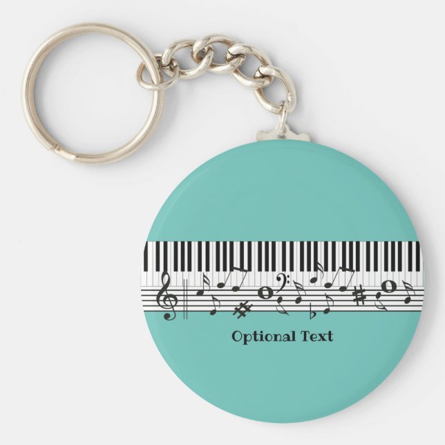 Piano Music Design Keychain Nyckelring (Framsidan)