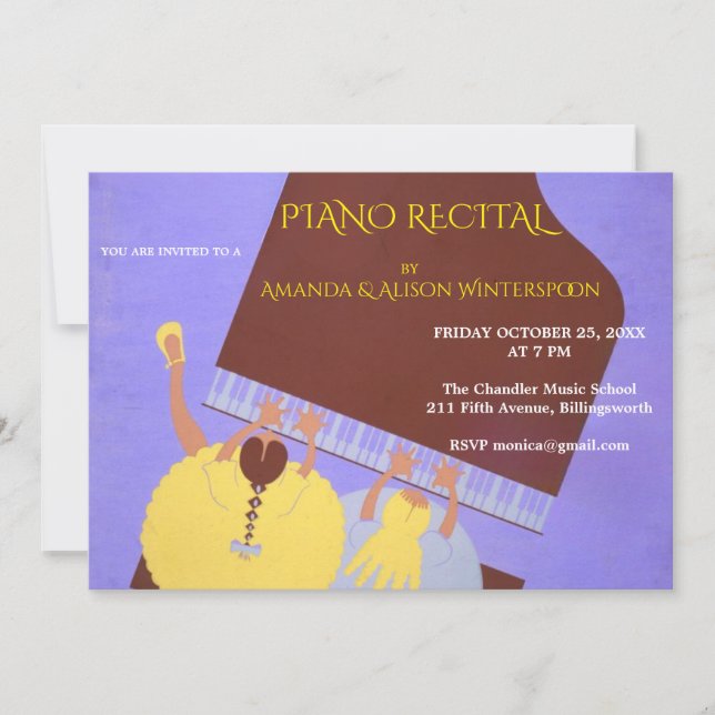 Piano Music Duet Recital Event  Inbjudningar (Framsida)
