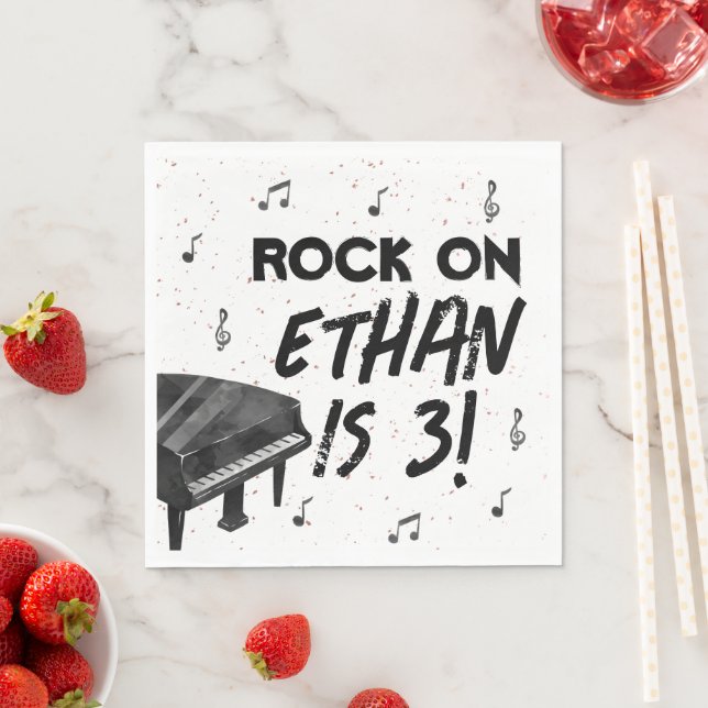 Piano Music Födelsedagsfest Papper Napkins Pappersservett (Insitu)