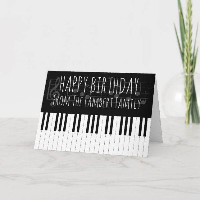 Piano Music Grattis på födelsedagen Kort (Framsida)