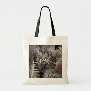 Piano Music Personlig Tote Bag Tygkasse