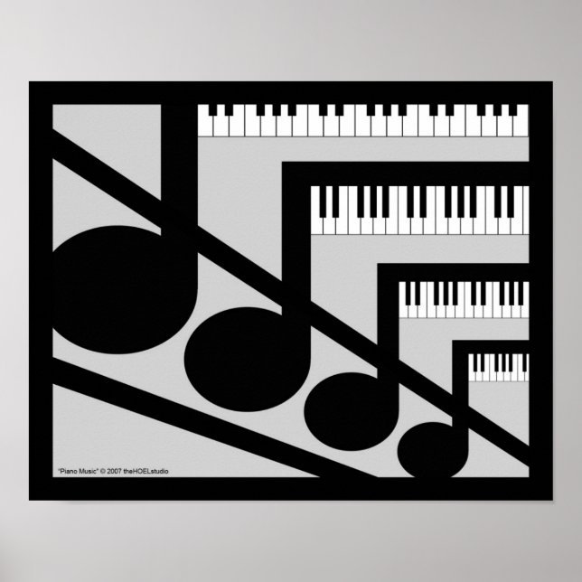 Piano Music Skriv ut Poster (Framsidan)