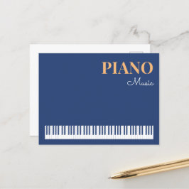 Piano Music Snyggt Modern Musikinstrument Blue Vykort