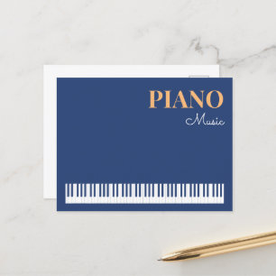 Piano Music Snyggt Modern Musikinstrument Blue Vykort