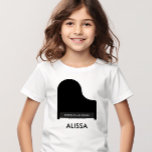 Piano Music Studio, Teacher Promotional Student T Shirt<br><div class="desc">Främja ditt piano- eller musikföretag med den här stora pianot-tröjan. Använda dem som en anpassningsbar för studenter. De kan vara personlig med namn i studion och kontaktinformation.</div>