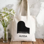 Piano Music Studio, Teacher Promotional Student Tygkasse<br><div class="desc">Befordra ditt piano- eller musikföretag med den här stora pianoväskan. Använda dem som en personlig för studenter,  som kan föra lakan musik till lektioner i detta underbara tote bags. De kan vara personlig med namn i studion och kontaktinformation.</div>
